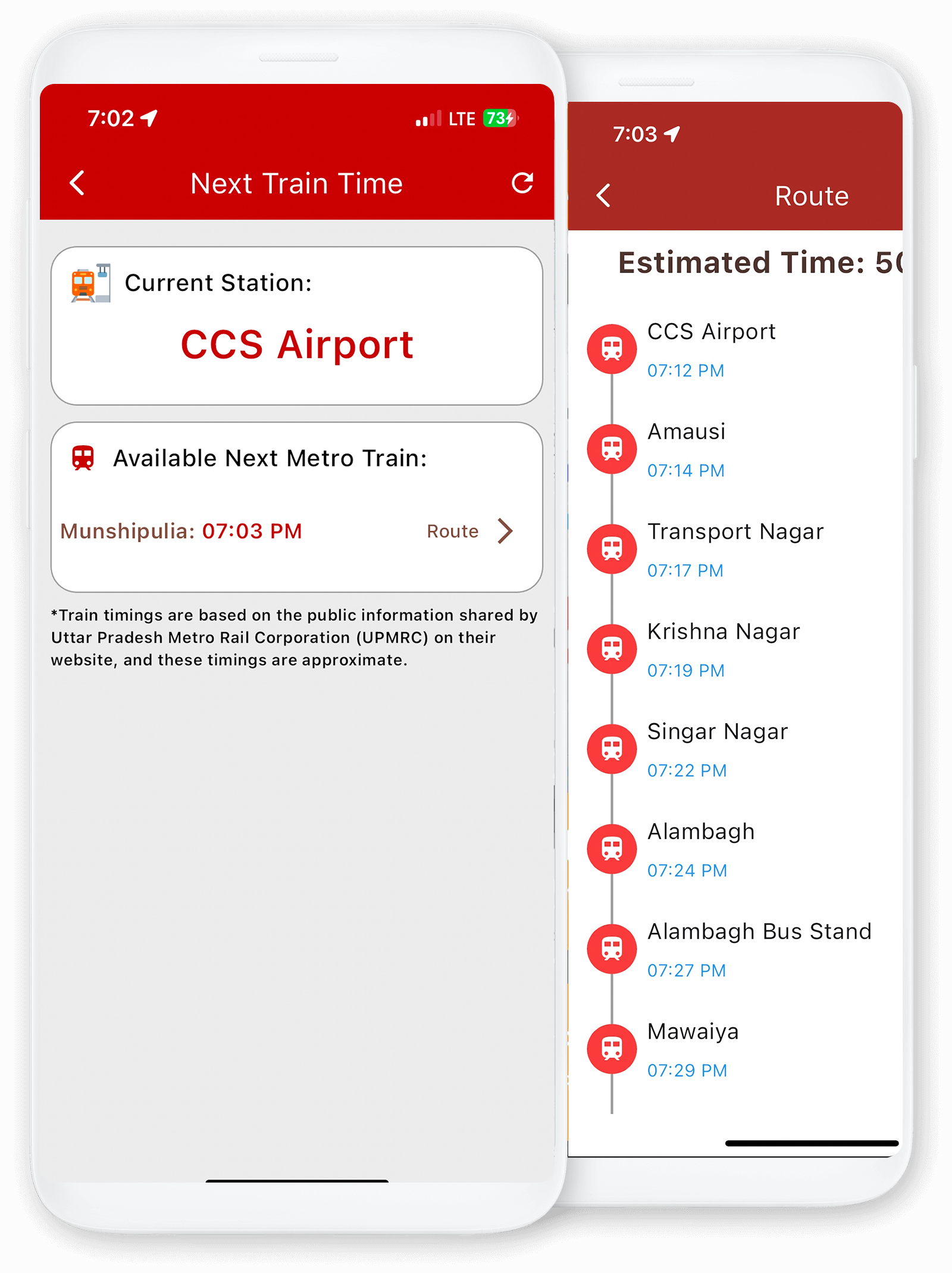 Lucknow Metro Timetable